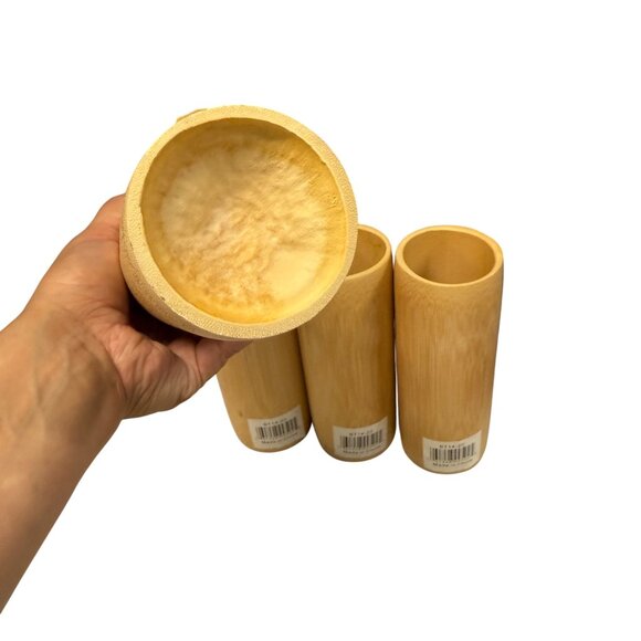 Set Of 4 Natural Bamboo Vases - Picture 4 of 4